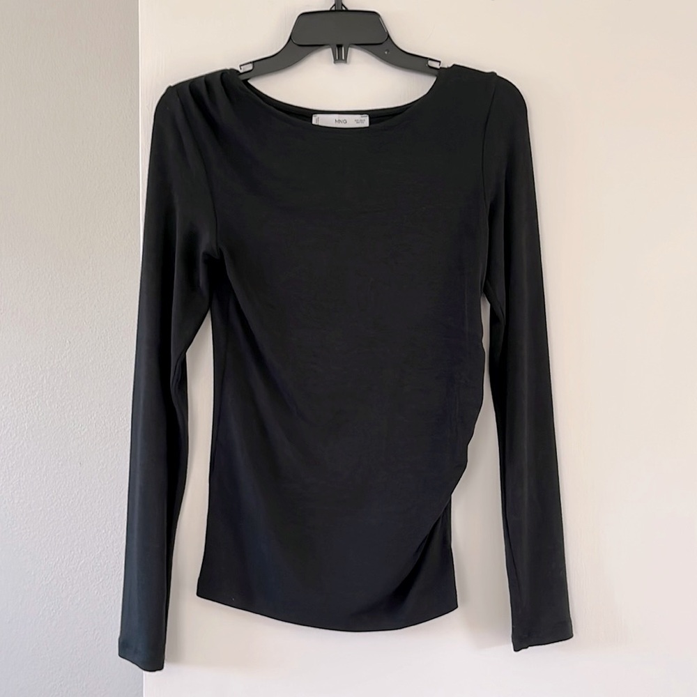 Mango Black Cinch Side Top